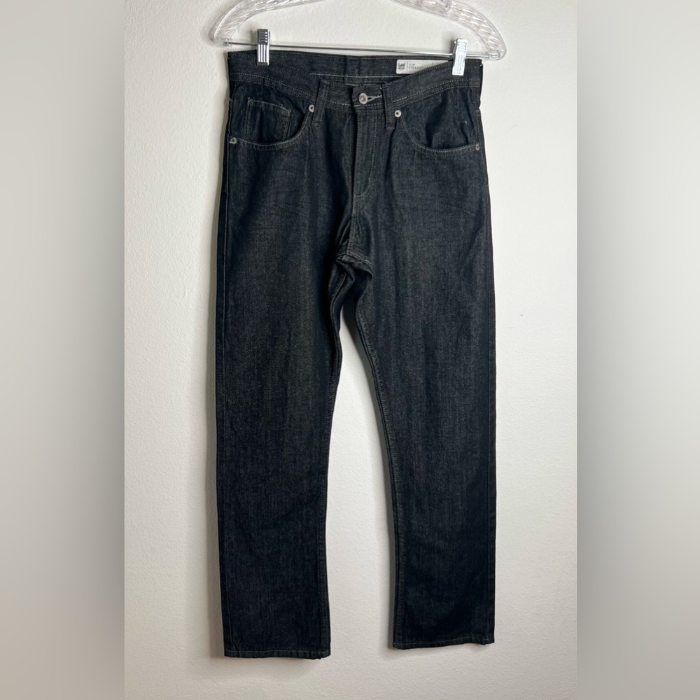 Lee Dungarees Slim Straight Leg Size 16 R Black Jeans